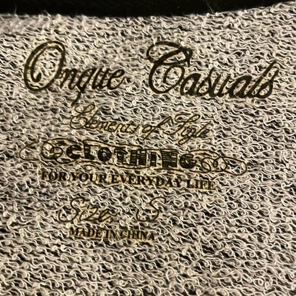 Onque Casual Black/Grey Tweed Knit Sweater Size Small - Picture 9 of 10